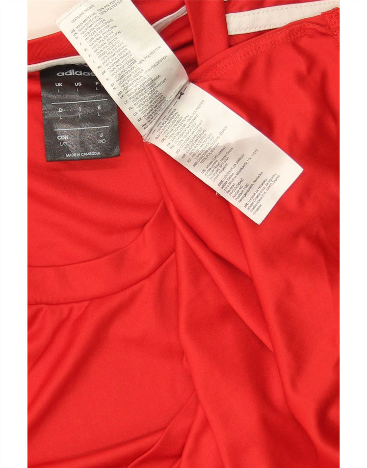 Ανδρικό T-Shirt Adidas Climalite Top Large Red Polyester