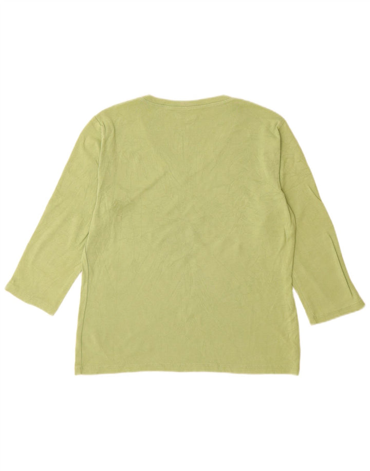 Eddie Bauer Γυναικείο τοπ 3/4 μανίκι UK 12 μεσαίο πράσινο βαμβακερό