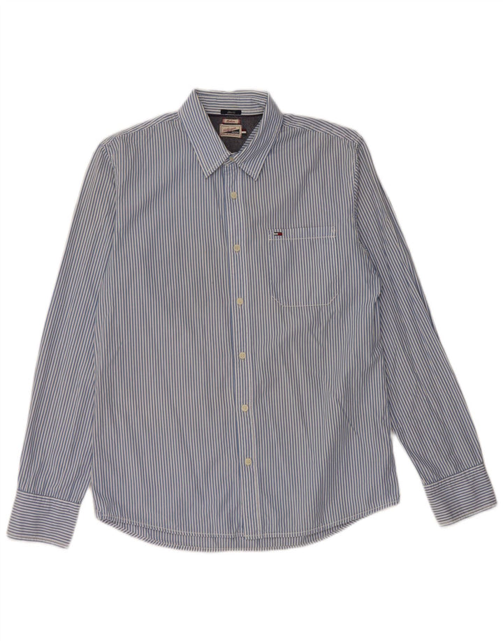 TOMMY HILFIGER Ανδρικό πουκάμισο Slim Fit Βαμβακερό μεσαίο μπλε ριγέ