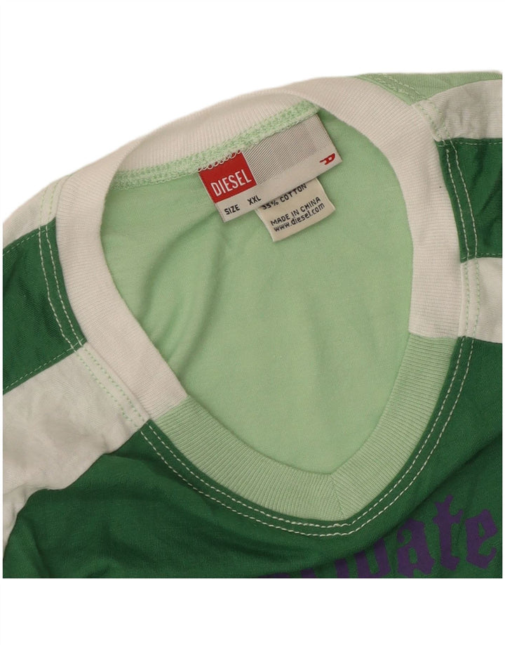 Γυναικείο γραφικό μπλουζάκι Diesel Top UK 20 2XL Green Colourblock Πολυεστέρας