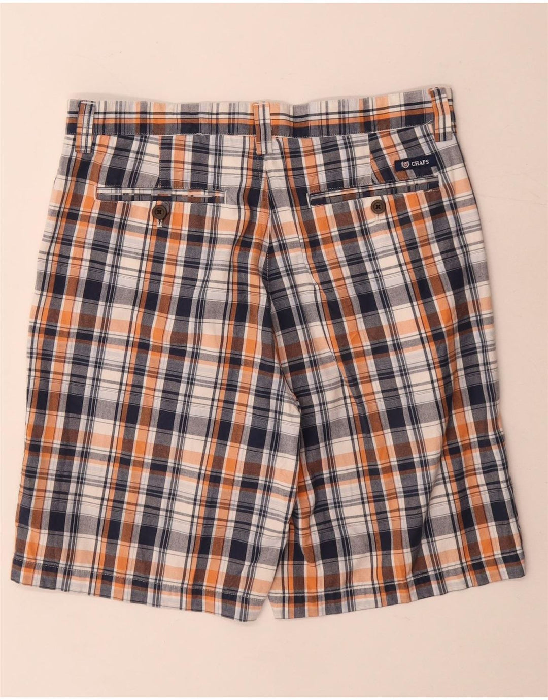 Chaps Ανδρικό σορτς Chino W32 Μεσαίο μπλε ναυτικό Check
