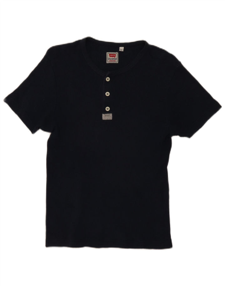 Γυναικείο T-Shirt Levi's Top UK 14 Large Navy Blue