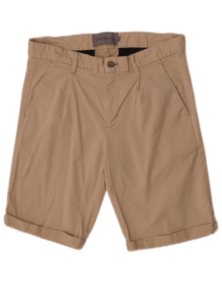 Ανδρικό σορτς Chino Calvin Klein W30 Βαμβακερό μεσαίο μπεζ