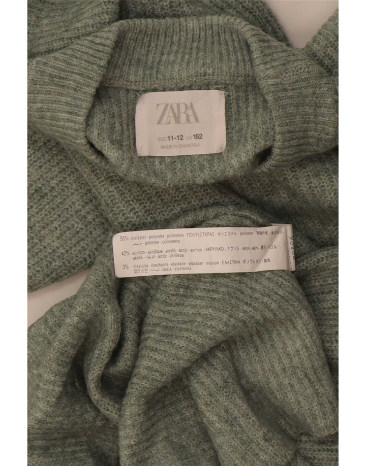 Πουλόβερ Zara Boys Crew Neck Jumper 11-12 Years Green Polyester