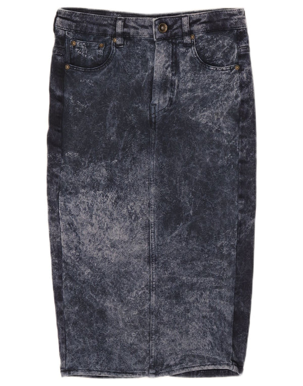 Zara Γυναικεία τζιν φούστα Trafaluc EU 34 2XS W24 Navy Blue Tie Dye Cotton