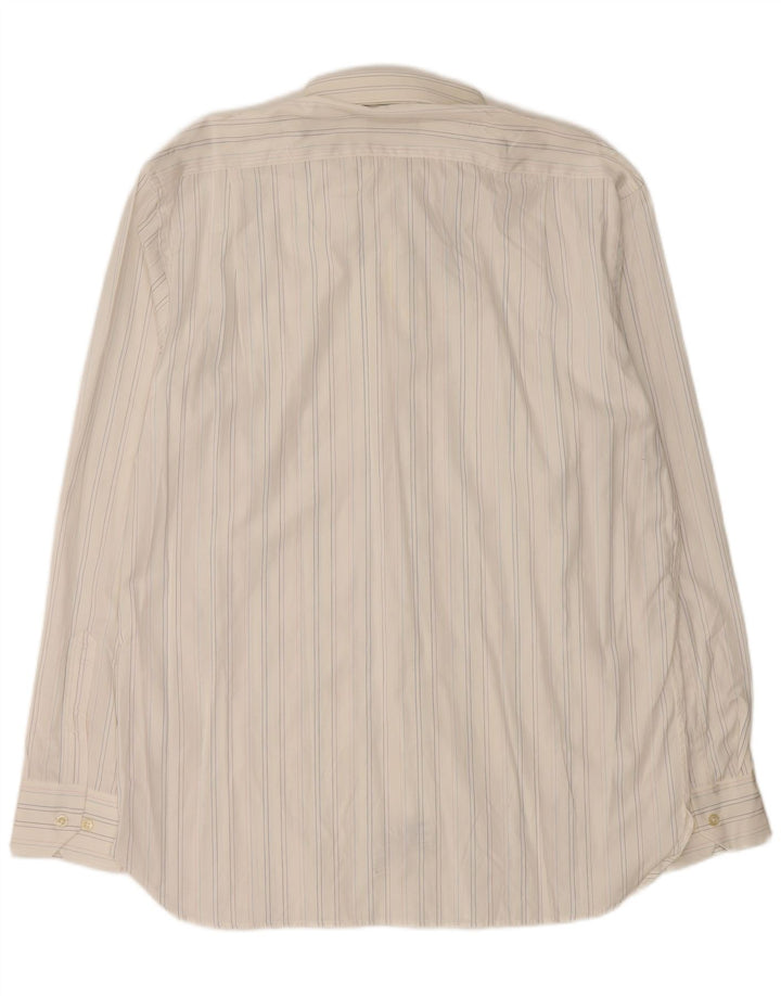 Ανδρικό πουκάμισο MASSIMO DUTTI Μέγεθος 43 Μεγάλο Λευκό Βαμβακερό ριγέ