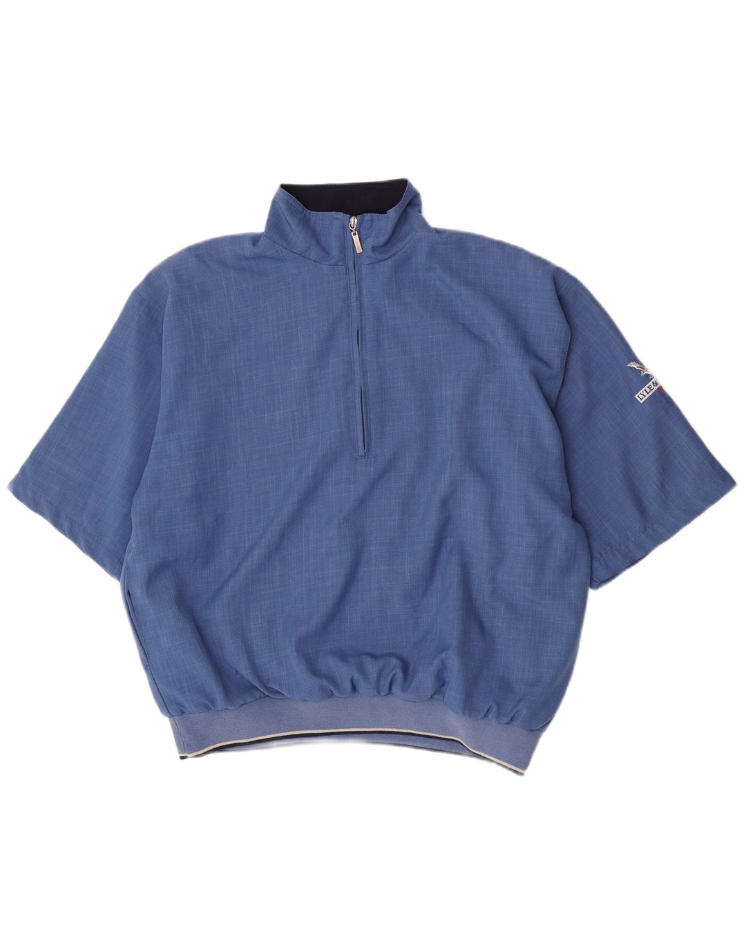 Lyle & Scott Ανδρική φόρμα αθλητικής φόρμας με κοντό μανίκι με λαιμόκοψη με λαιμόκοψη, μεσαίο μπλε