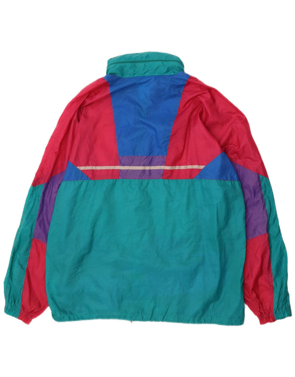 Vintage Mens Rain Jacket UK 40 Large Multicoloured Colourblock Polyamide