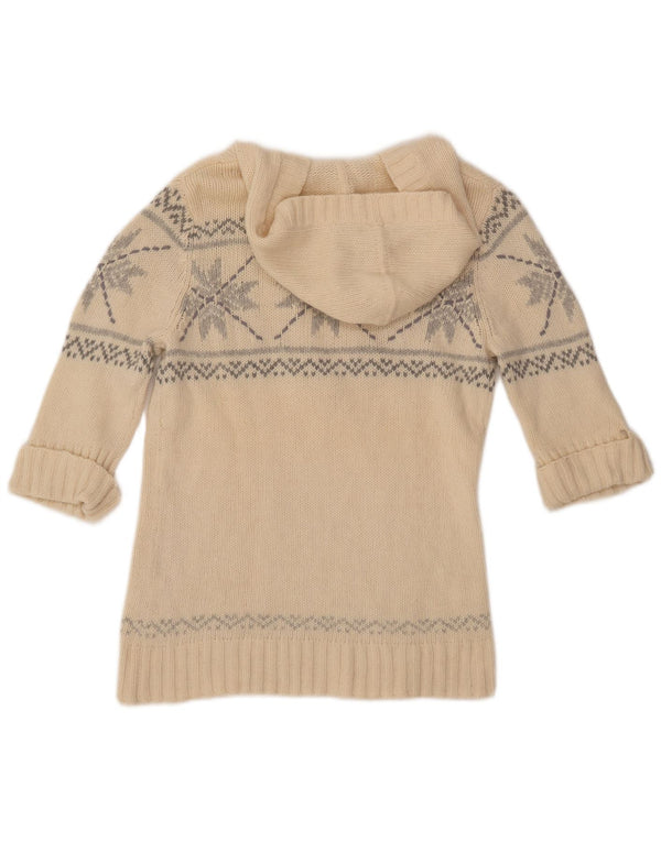 ESPRIT Γυναικείο πουλόβερ με κουκούλα UK 18 XL Beige Fair Isle Wool