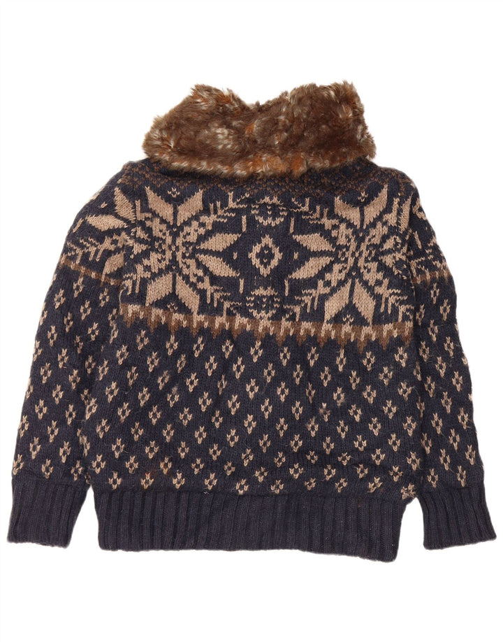 Ανδρικό πουλόβερ Zara Ζακέτα Medium Navy Blue Fair Isle Acrylic