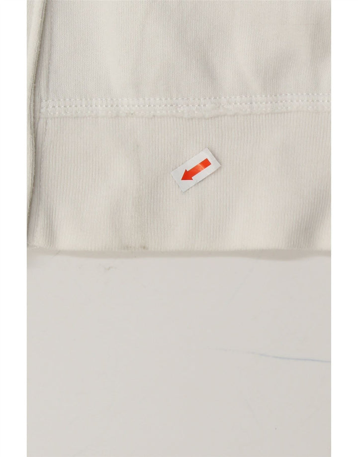 HOLLISTER Γυναικεία φόρμα φόρμας γραφικά Top Jacket UK 14 μεγάλο λευκό βαμβακερό