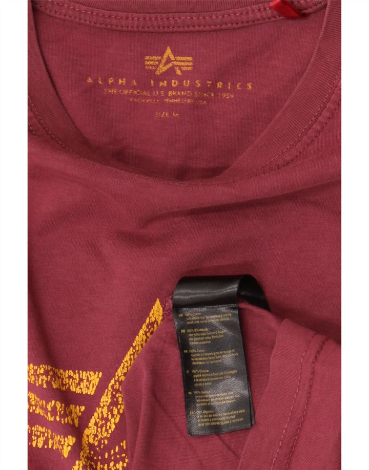 Γυναικείο γραφικό μπλουζάκι ALPHA INDUSTRIES Top UK 14 μεσαίο βαμβακερό μπορντό