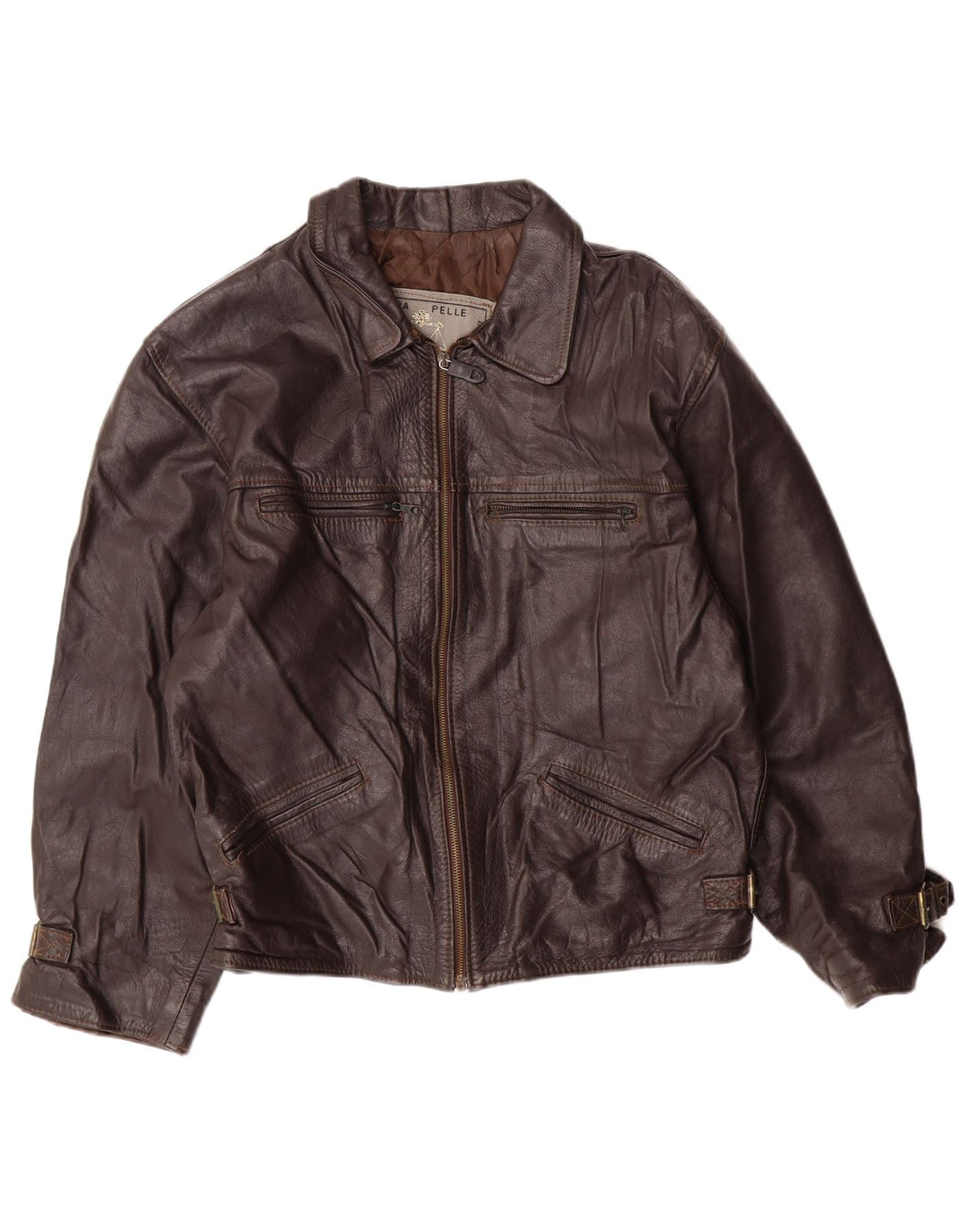 VINTAGE Ανδρικό Δερμάτινο Μπουφάν UK 42 XL Καφέ Δερμάτινο