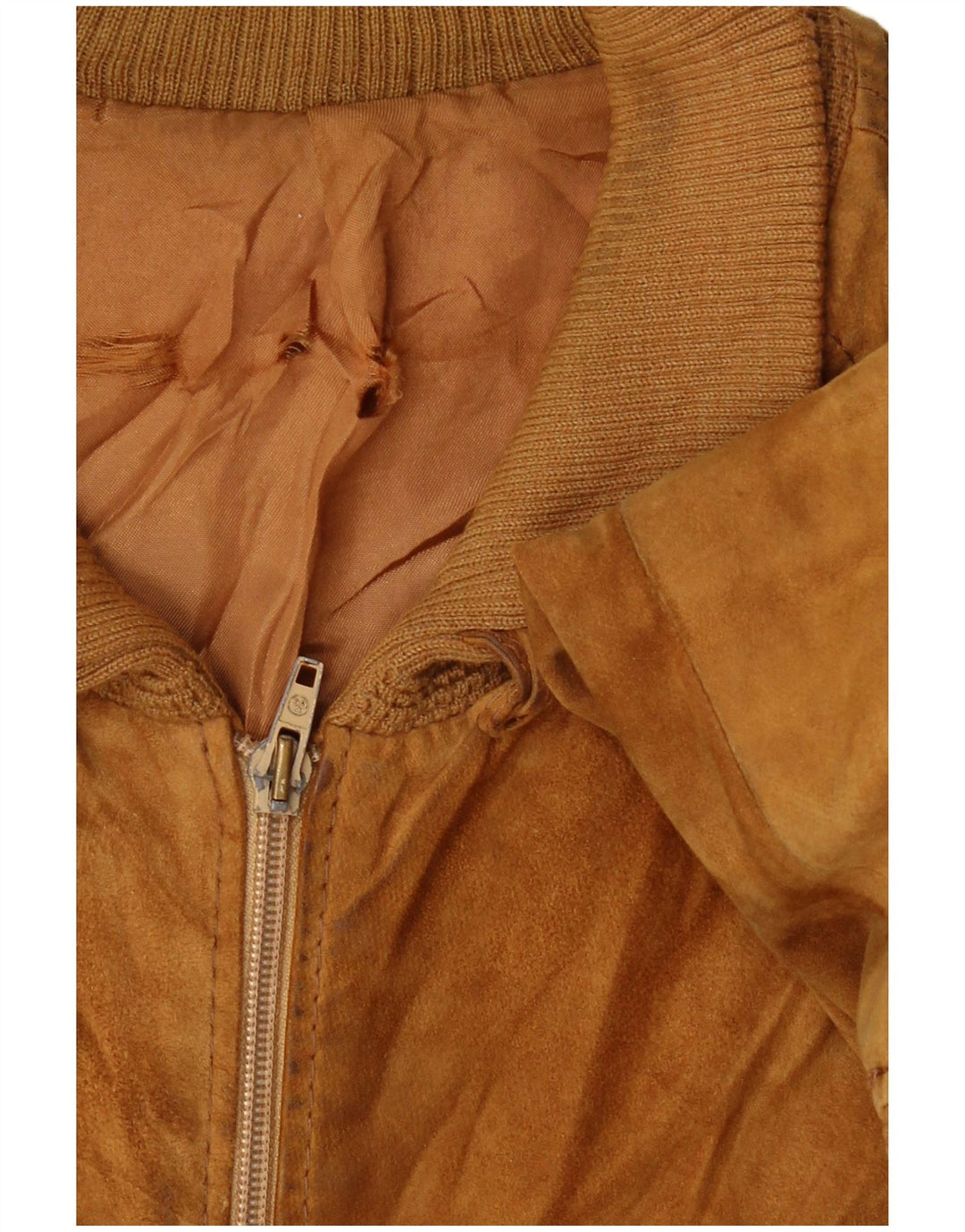 VINTAGE Ανδρικό Suede Bomber Jacket UK 38 Medium Beige