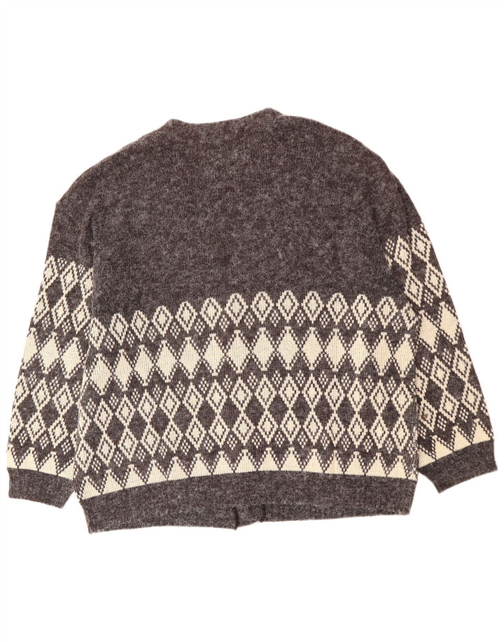 Ανδρικό πουλόβερ VINTAGE Ζακέτα XL Γκρι Argyle/Diamond