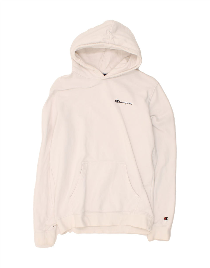 CHAMPION Mens Hoodie Jumper Medium White Cotton Vintage Champion and Second-Hand Champion from Messina Hembry 