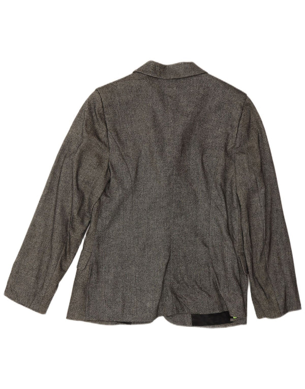 Krizia Womens 2 Button Blazer Jacket IT 44 Medium Grey Wool