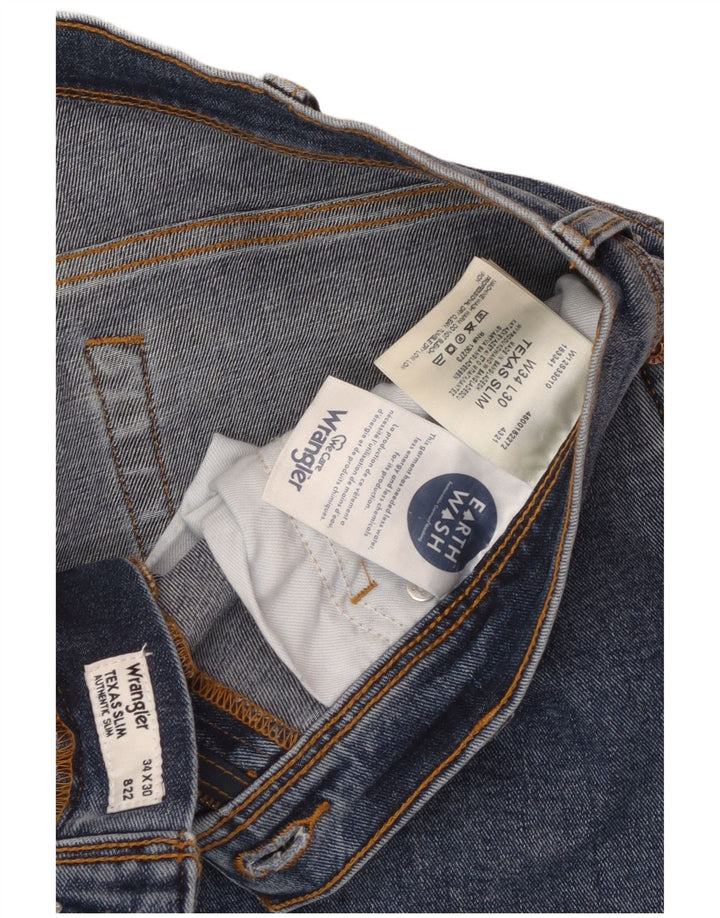 WRANGLER Ανδρικό Texas Slim Jeans W34 L30 Blue Cotton