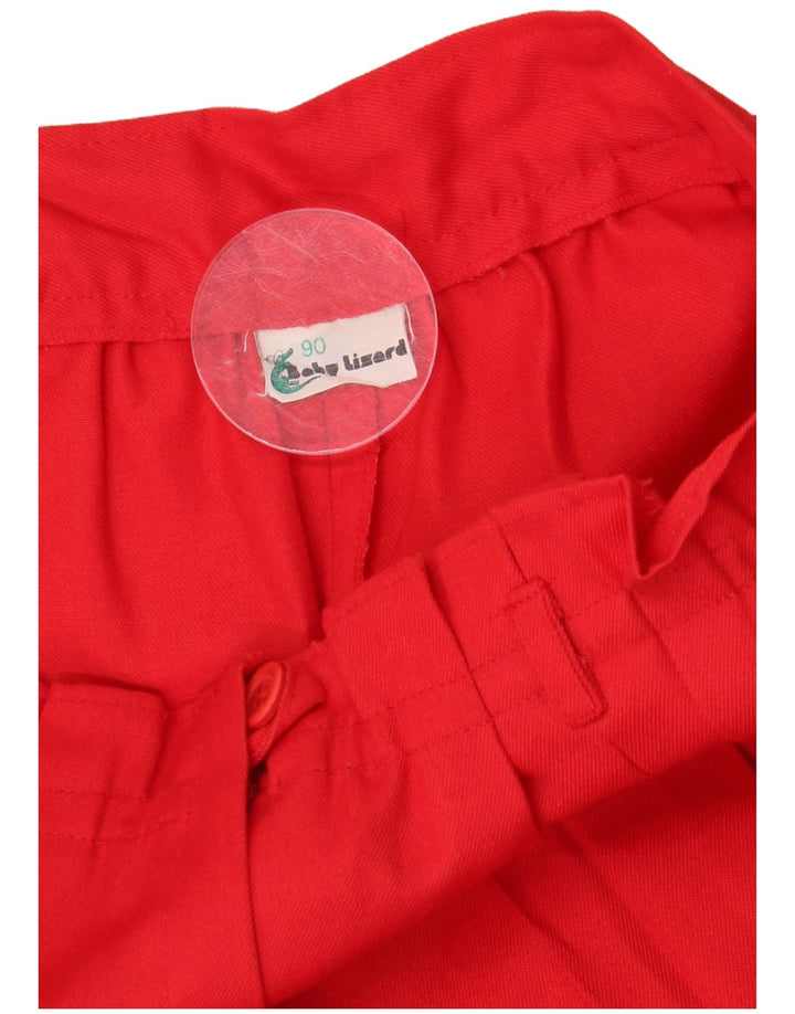 VINTAGE Γυναικείο Ψηλόμεσο Παντελόνι Κάπρι W28 L18 Κόκκινο Πολυεστέρας