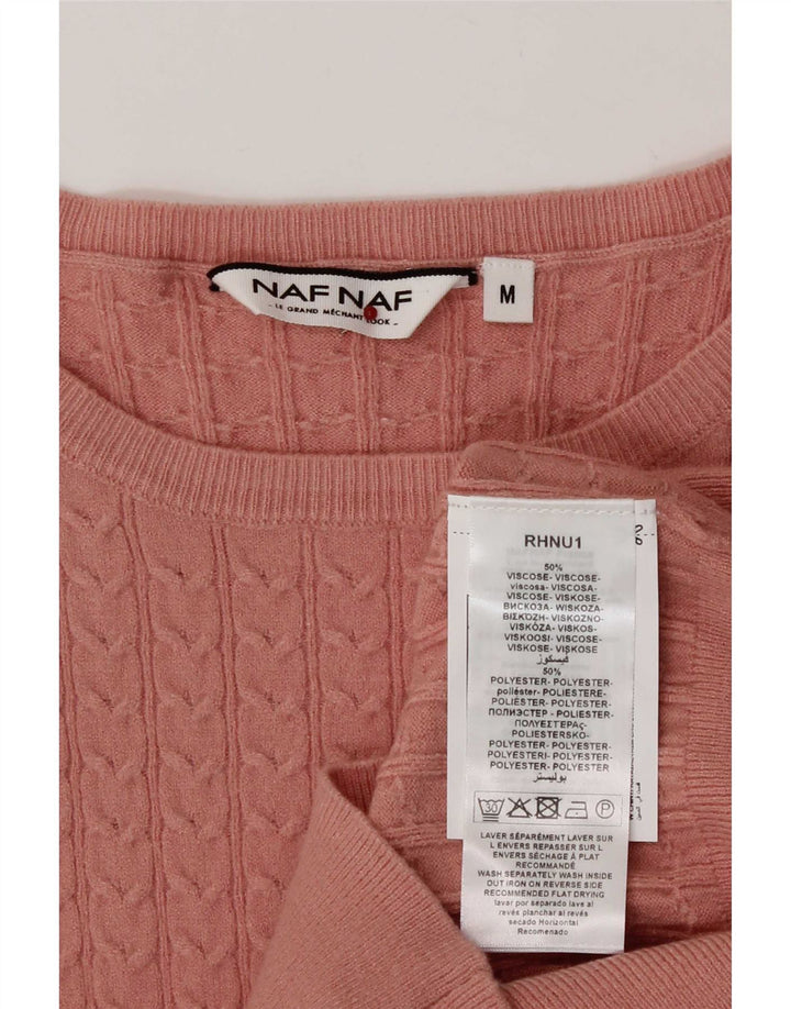 Naf Γυναικείο πουλόβερ με λαιμόκαυστο UK 12 Medium Pink Viscose