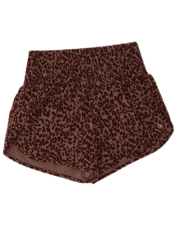 Gap Womens Sport Shorts UK 4 XS Brown Animal Print Polyester