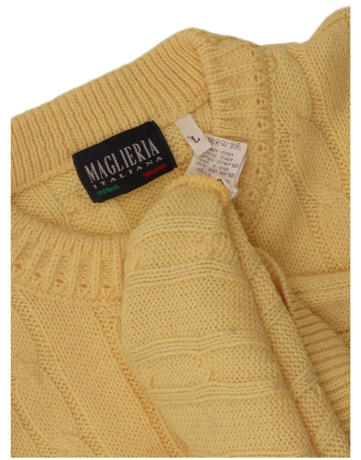 Ανδρικό πουλόβερ Maglieria Crew Neck Jumper Μεγάλο κίτρινο μαλλί