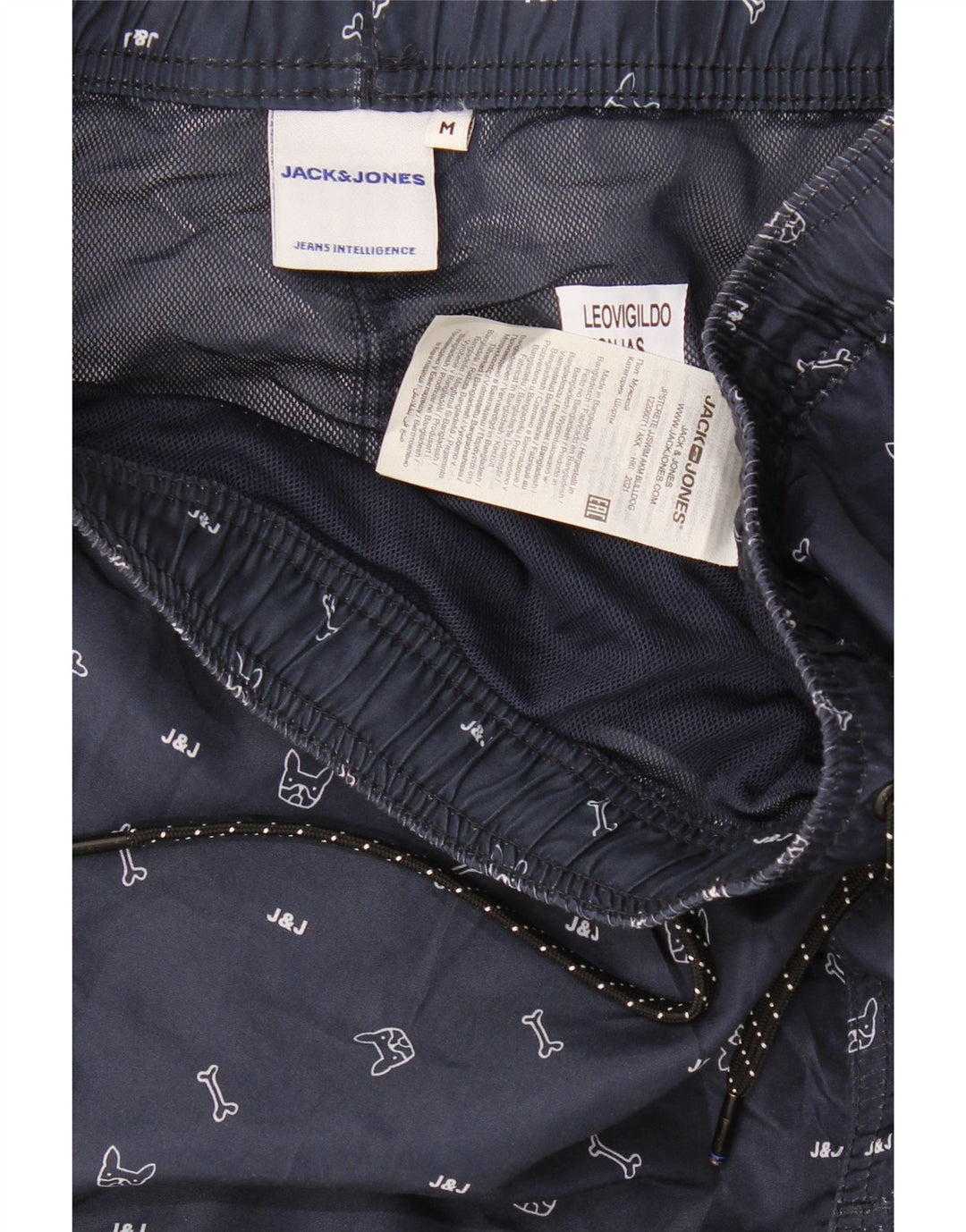 JACK & JONES Ανδρικό γραφικό σορτς κολύμβησης Μεσαίου μπλε ναυτικού πολυεστέρα
