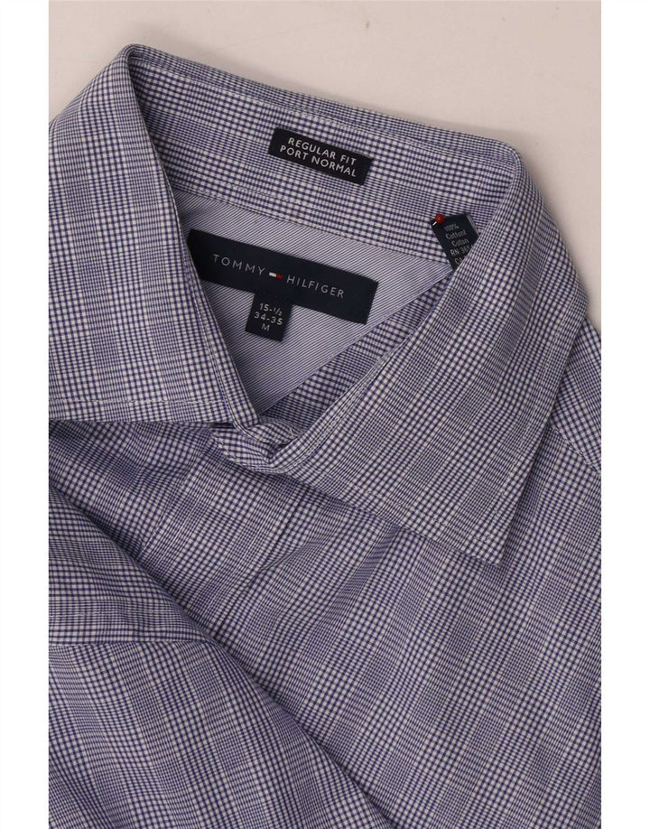 Ανδρικό επίσημο πουκάμισο Tommy Hilfiger, μέγεθος 15 1/2 Medium Blue Houndstooth