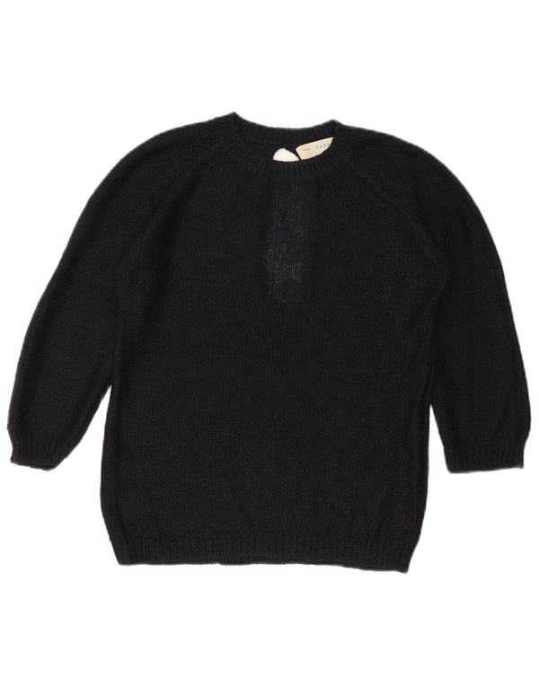 Zara Γυναικείο πουλόβερ 3/4 μανίκι Crew Neck Jumper UK 10 Small Black