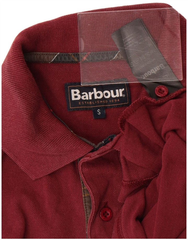 Ανδρικό μπλουζάκι πόλο Barbour Μικρό βαμβακερό μπορντό