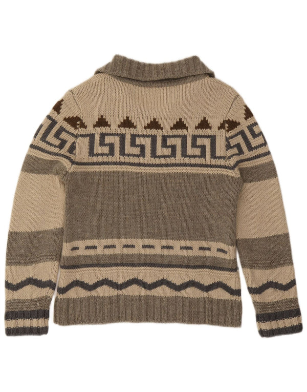 Vintage ανδρικό πουλόβερ με κουμπιά IT 50 Medium Grey Fair Isle