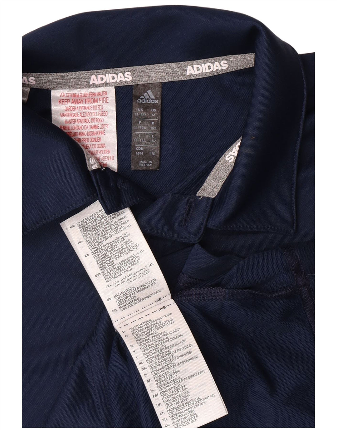 Πουκάμισο πόλο αγοριών ADIDAS 11-12 ετών Navy Blue Polyester