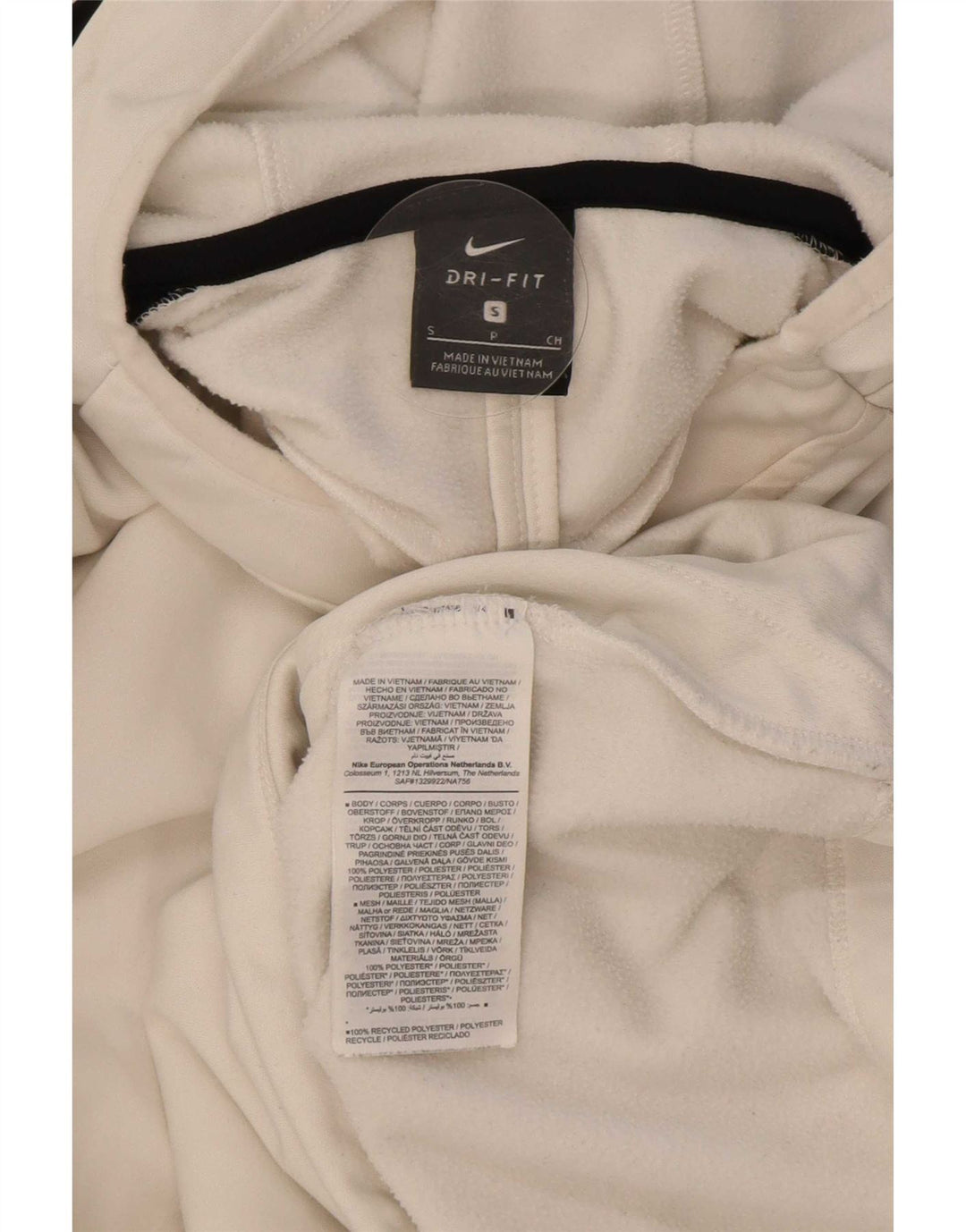 Ανδρικά κουκούλα Nike Dri Fit Small White Colourblock Polyester