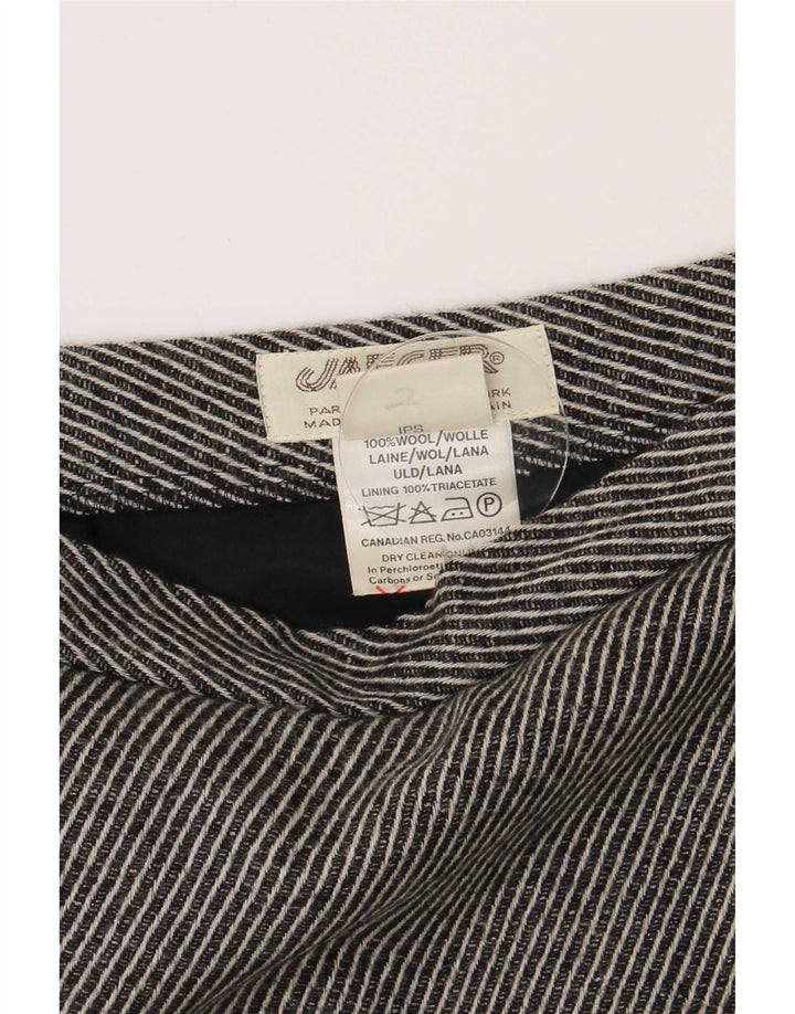 Γυναικεία pencil φούστα Jaeger UK 14 Medium W28 Γκρι ριγέ μαλλί