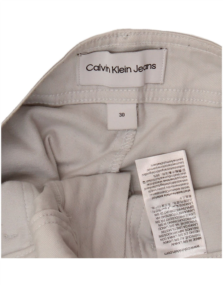 CALVIN KLEIN Ανδρικό παντελόνι Joggers Cargo W30 L28 Λευκό βαμβακερό