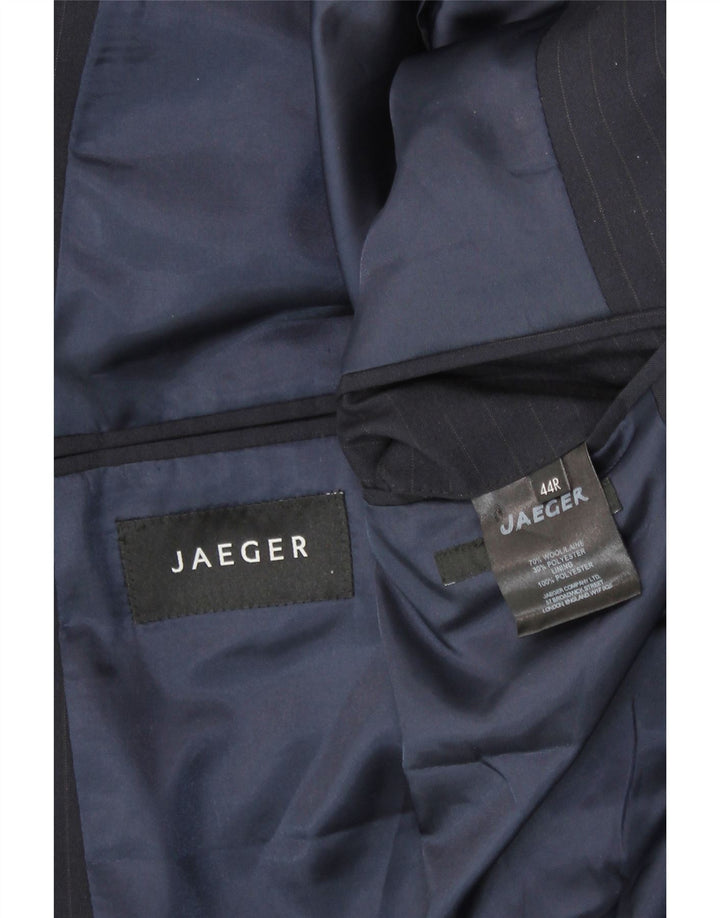 Ανδρικό μπουφάν JAEGER 2 κουμπιά σακάκι UK 44 2XL Μαλλί με ρίγες μπλε μπλέ