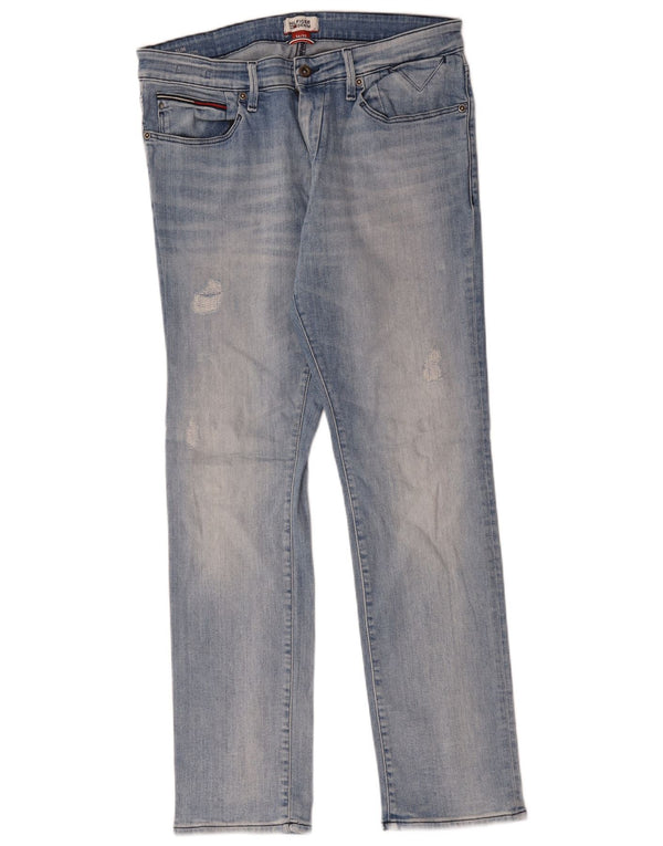 Tommy Hilfiger Mens Scanton Distressed Slim Jeans W34 L32 Blue Cotton