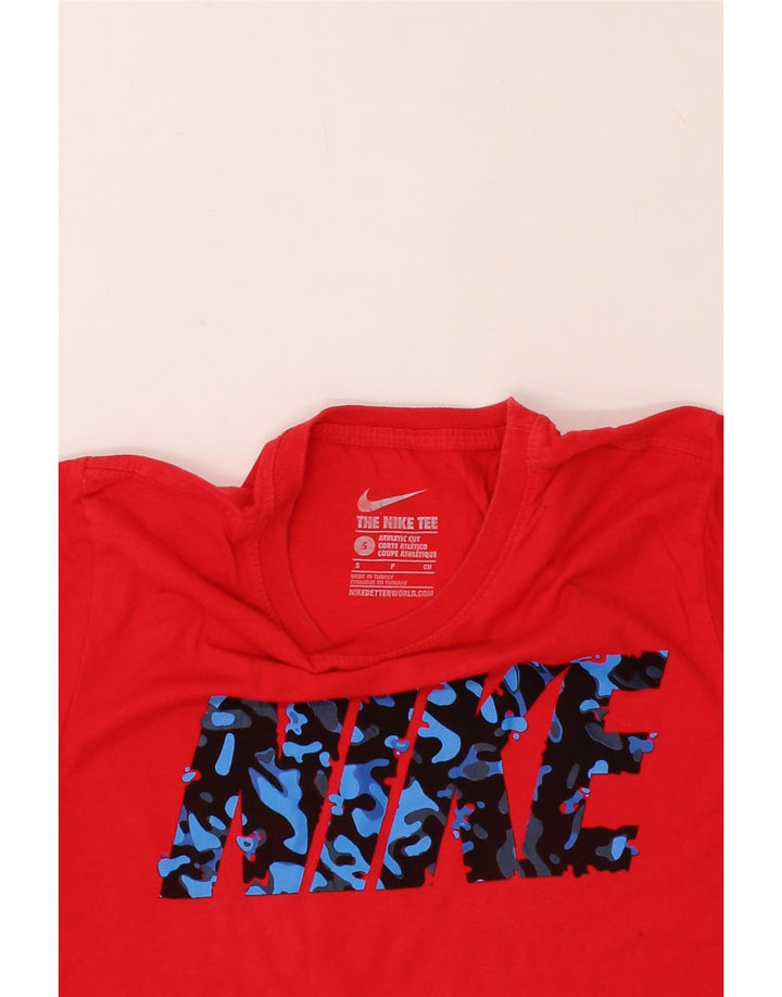 NIKE Mens Athletic Cut Graphic T-Shirt Top Small Red Cotton Vintage Nike and Second-Hand Nike from Messina Hembry 