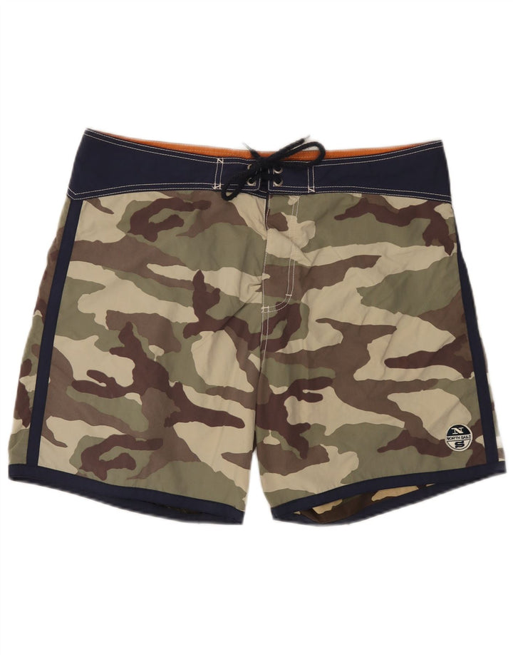 Ανδρικά σορτς κολύμβησης North Sails Large Khaki Camouflage Polyamide