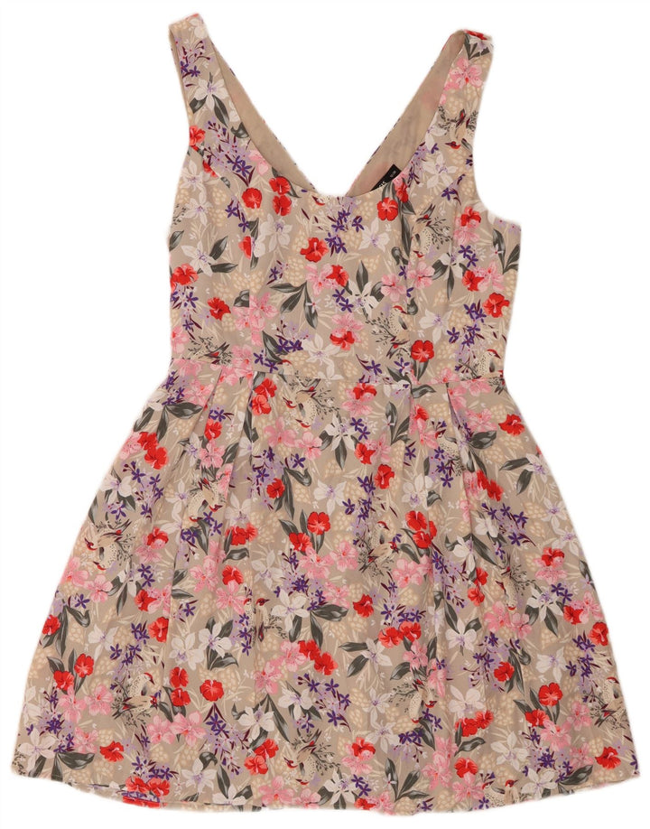 Oasis Γυναικείο Sundress UK 12 Medium Beige Floral Polyester
