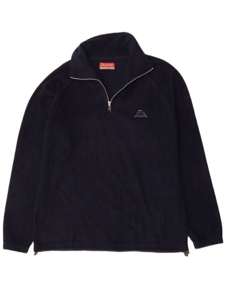 Kappa Ανδρικό φερμουάρ Fleece Jumper Μεγάλο Navy Blue Polyester