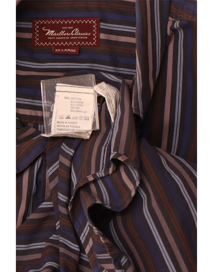 MARLBORO CLASSICS Ανδρικό πουκάμισο 2XL πολύχρωμο βαμβακερό ριγέ