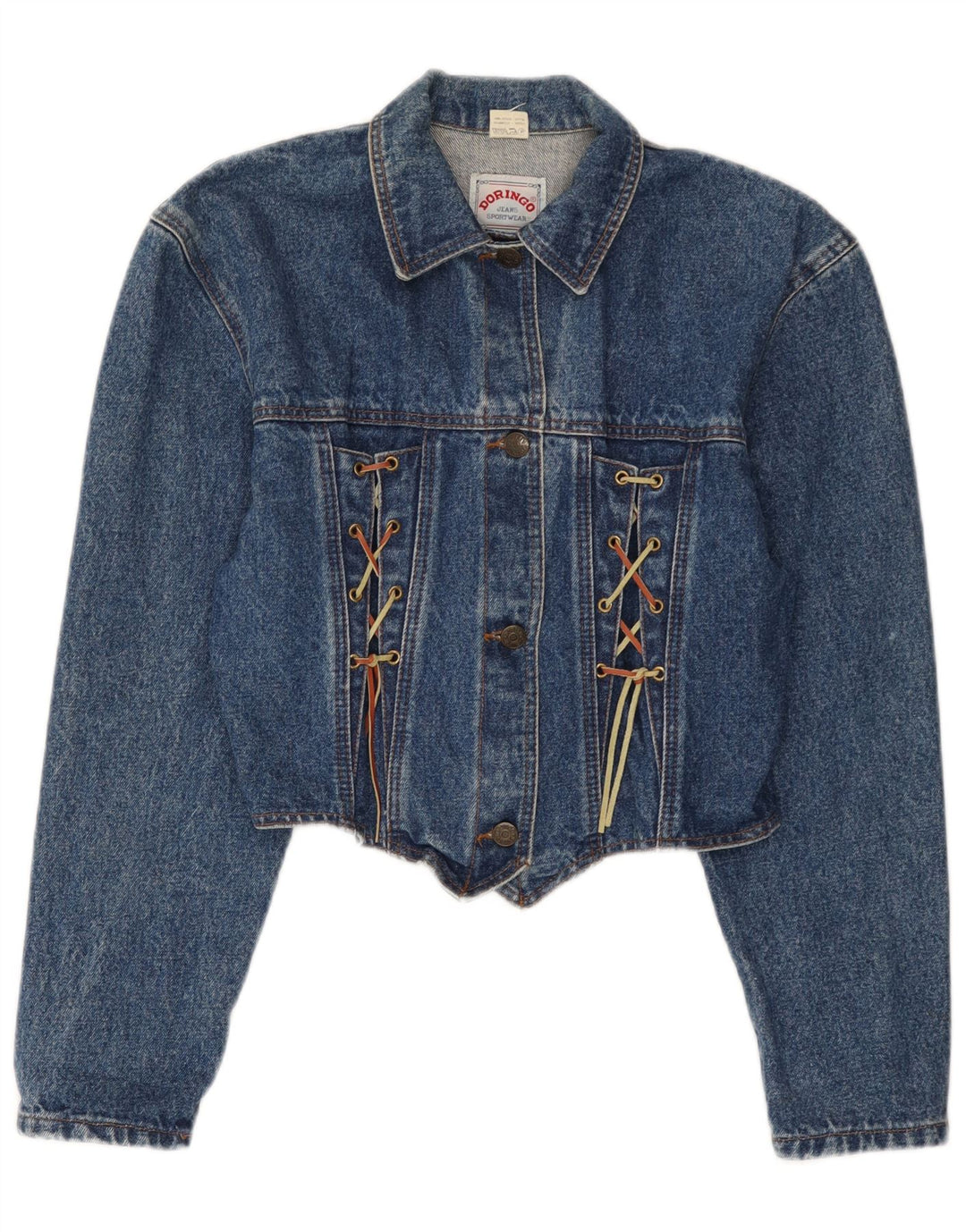 Doringo Γυναικείο Τζιν Μπουφάν UK 10 Small Blue Cotton