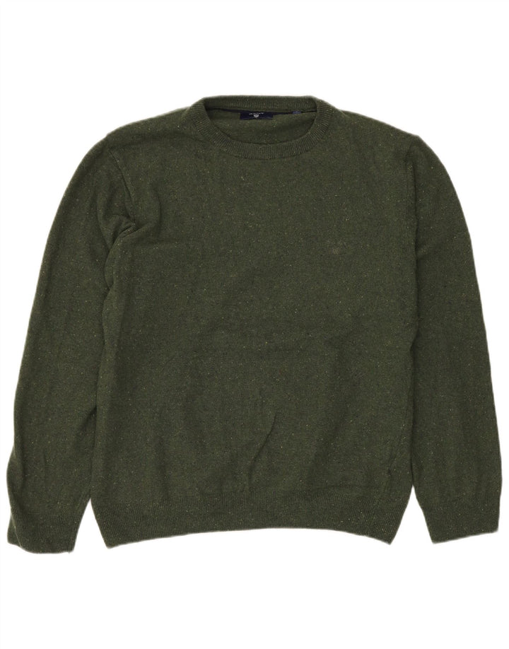 Γυναικείο πουλόβερ GANT Crew Neck Jumper UK 16 Large Green Flecked Wool