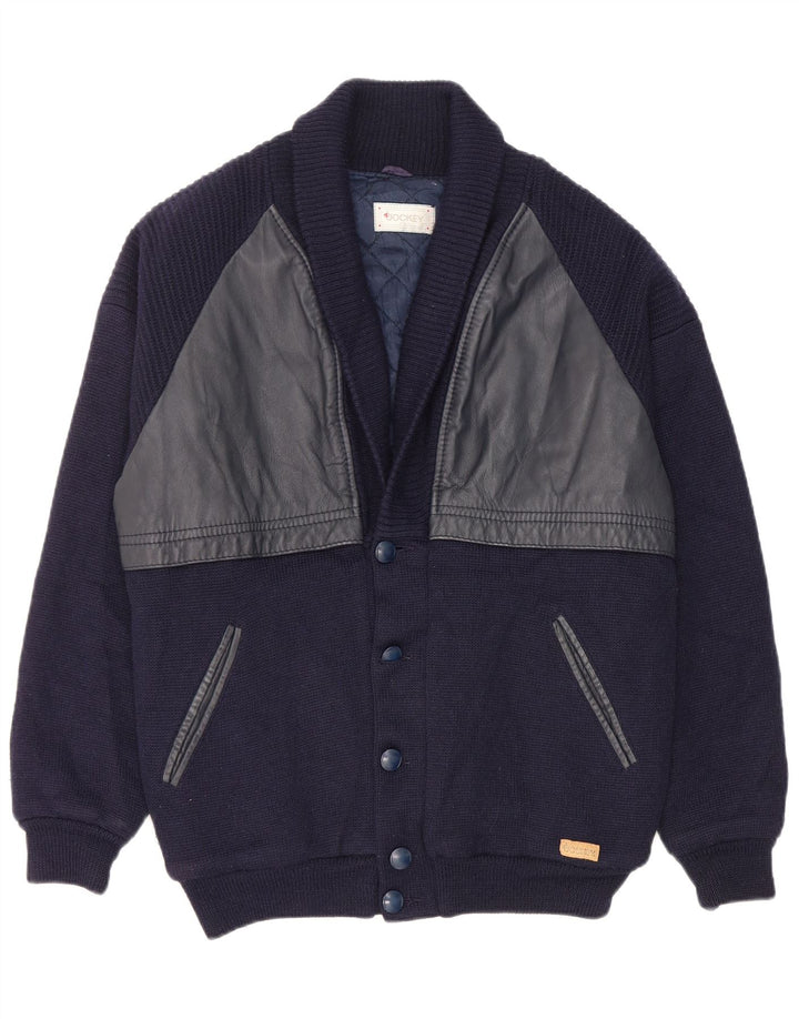 Jockey Ανδρική ζακέτα πουλόβερ IT 52 Large Navy Blue Wool