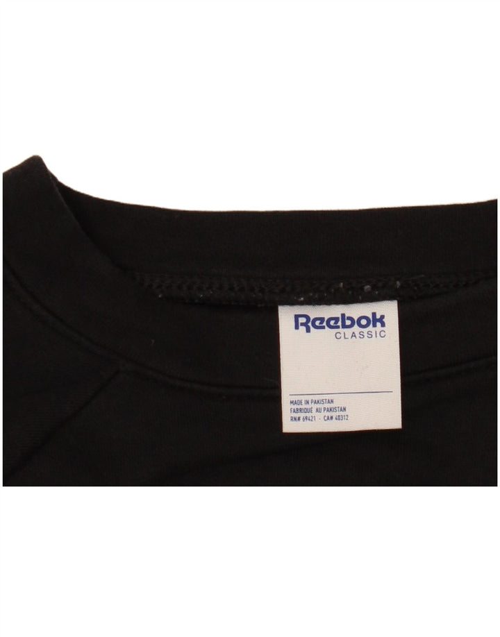 REEBOK Γυναικείο Φούτερ γραφικό Jumper UK 14 Μεσαίο μαύρο βαμβακερό