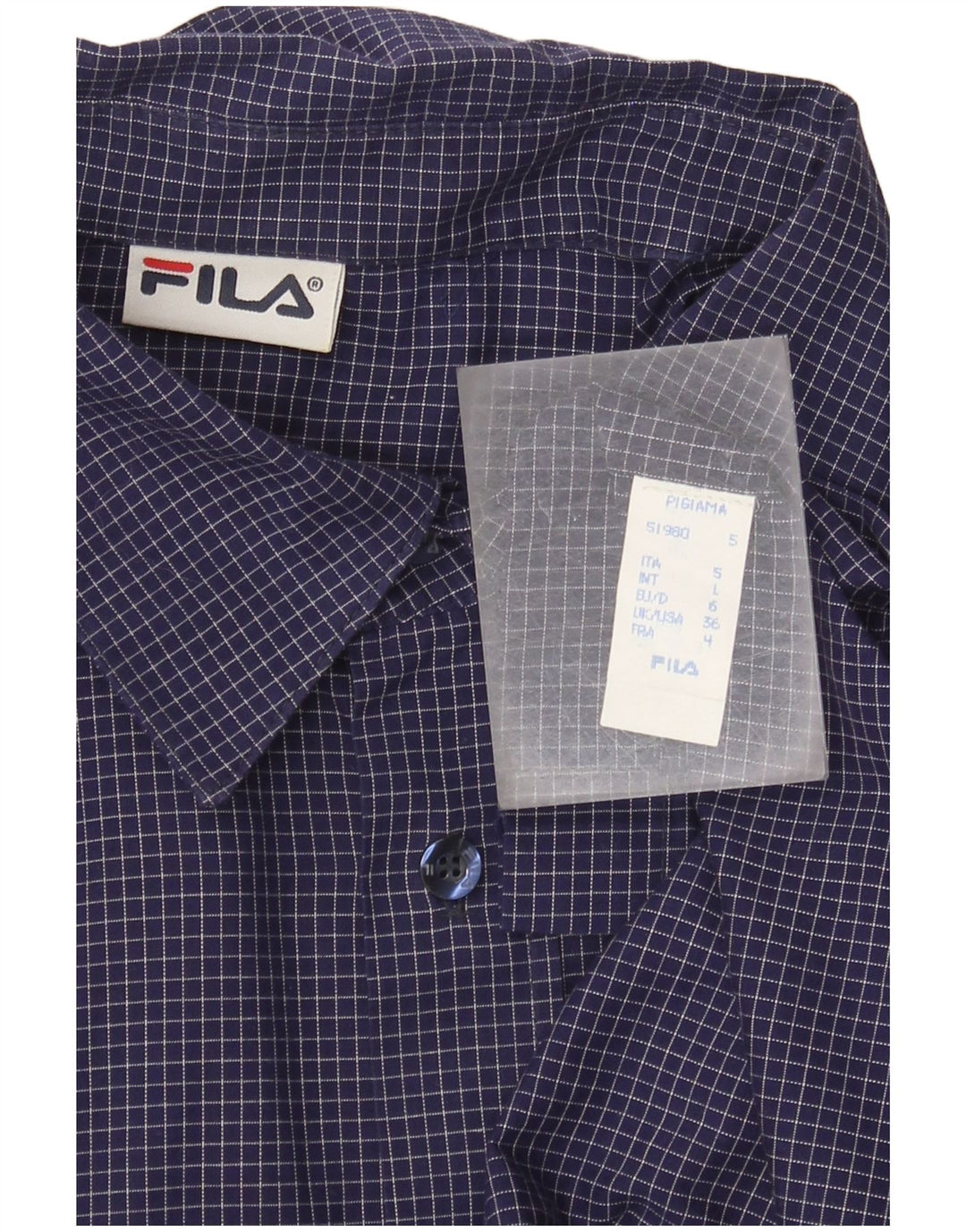 Ανδρικό πουκάμισο Fila Μεγάλο Navy Blue Gingham Cotton