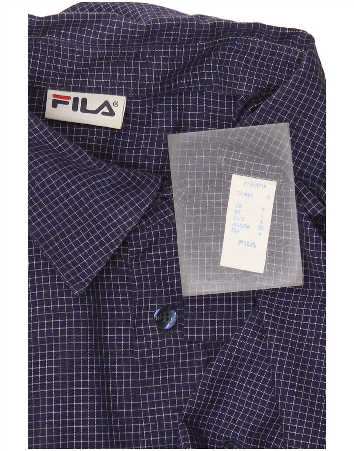 Ανδρικό πουκάμισο Fila Μεγάλο Navy Blue Gingham Cotton