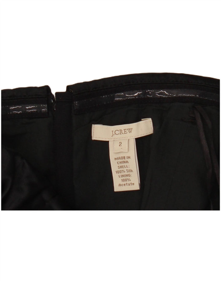 J. CREW Γυναικείο Μίνι Στράπλες Φόρεμα US 2 XS Μαύρο Μεταξωτό