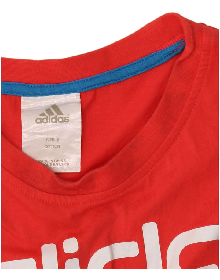 Ανδρικό γραφικό T-Shirt Adidas Top Μικρό κόκκινο βαμβακερό